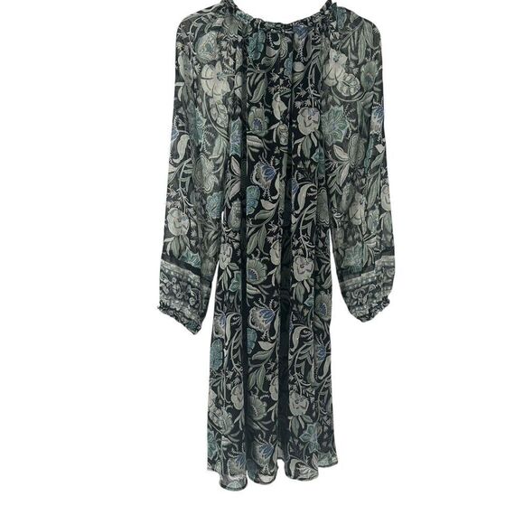 Lane Bryant Dress Size 14 Paisley Sheer Balloon Long Sleeve Boho Knee Length - Picture 10 of 12